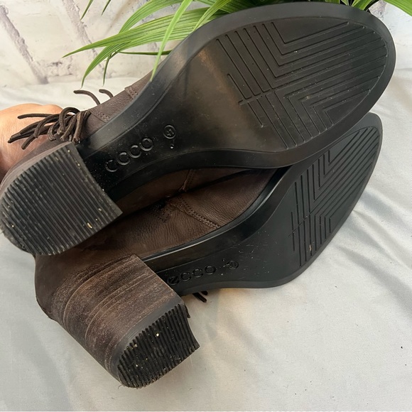 ECCO brown suede leather fringe ankle booties - Picture 8 of 11